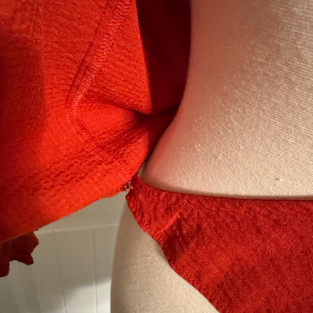 Madewell Burnt orange/brick red wrap top - Picture 6 of 8